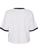 Cotton T-shirt with text print and boxy fit, White, Packshot image number 1