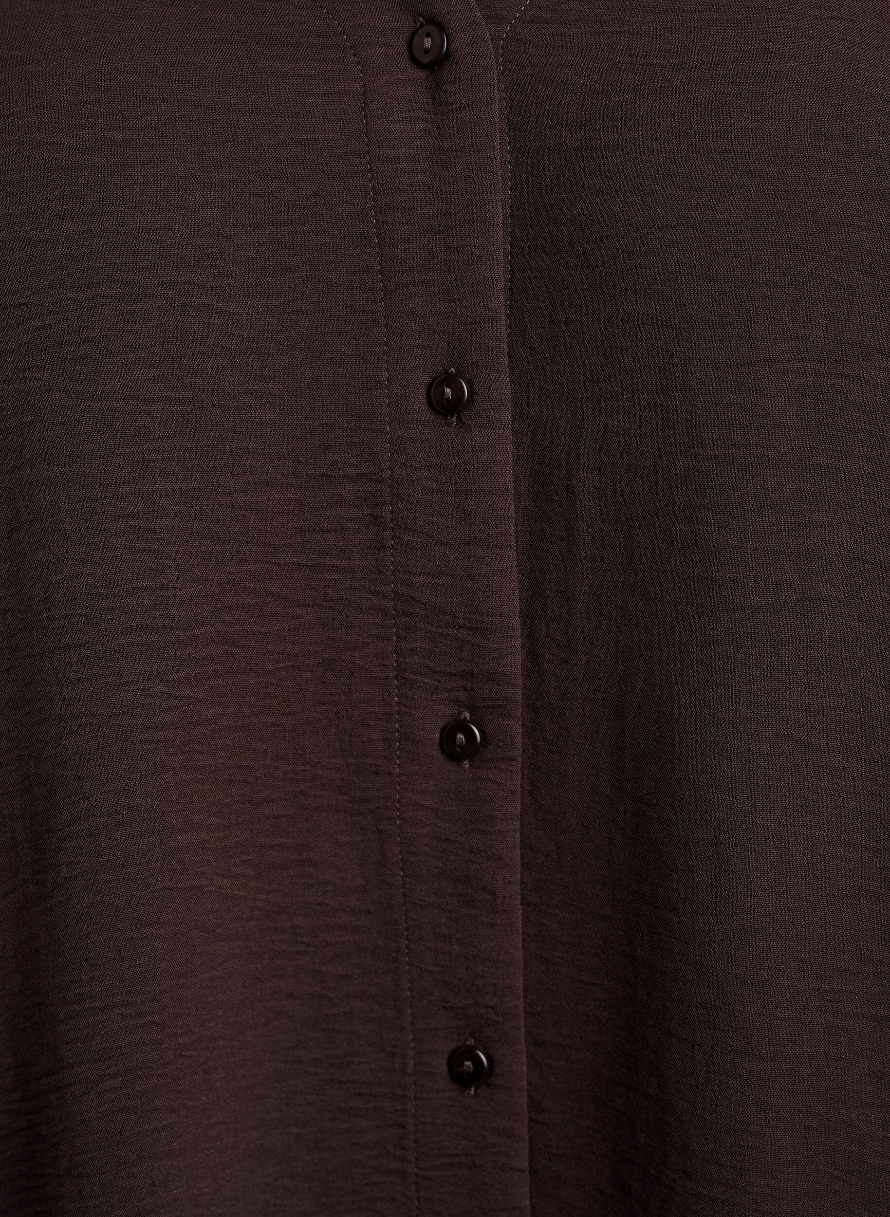 ZizzifashionShirt blouse with V-neck and 3/4 sleeves, Brown, Packshot image number 2