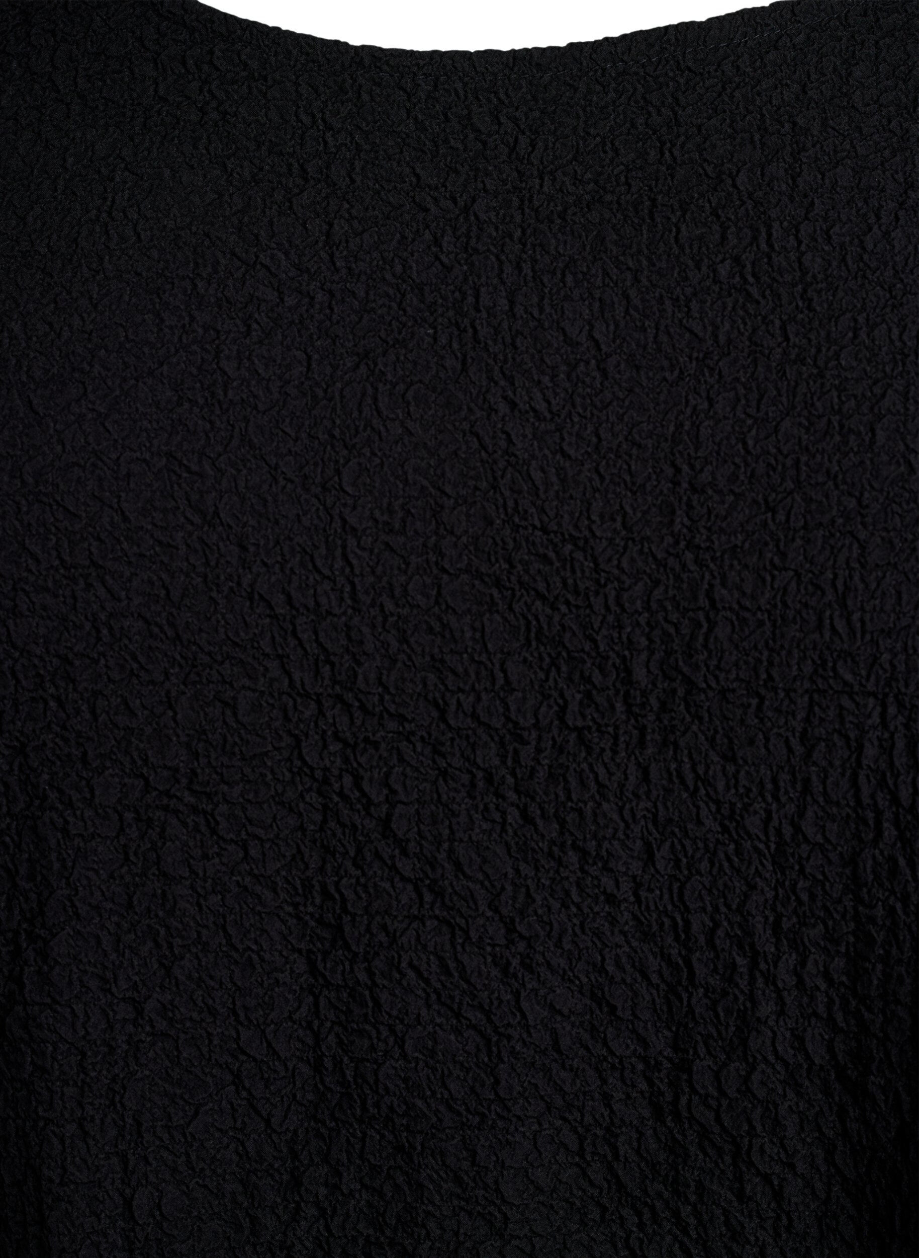 Zizzifashion FLASH - Short-sleeved blouse with texture, Black, Packshot image number 2