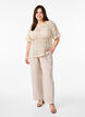 Crochet blouse with short sleeves, Beige, Model image number 1