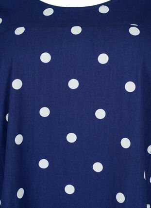 Short-sleeved, printed cotton dress, Medieval Blue DOT, Packshot image number 2