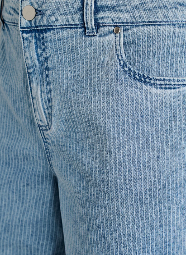 Pinstriped wide-leg culotte jeans, Light Blue, Packshot image number 2
