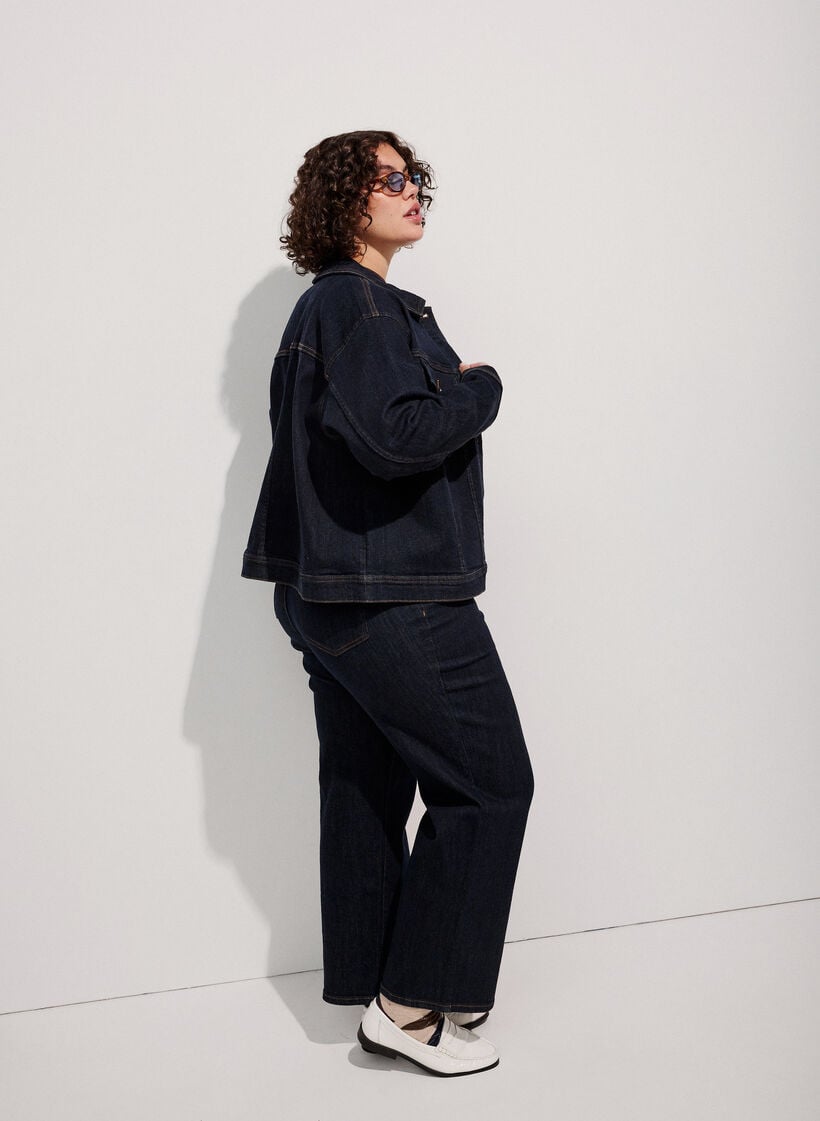 Classic denim jacket with contrast stitching, Blue, Image image number 0
