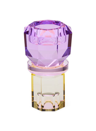 Crystal candle holder, Butter/Violet, Packshot image number 1