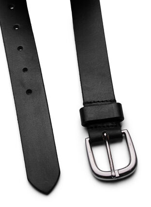 Leather belt with buckle, Black, Packshot image number 2
