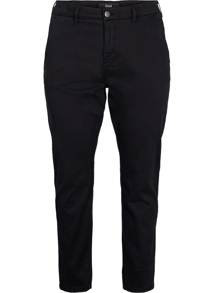 Cotton chinos, Black, Packshot image number 0
