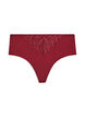 Hipster string in microfiber with lace details, Dark Bordeaux, Packshot image number 0