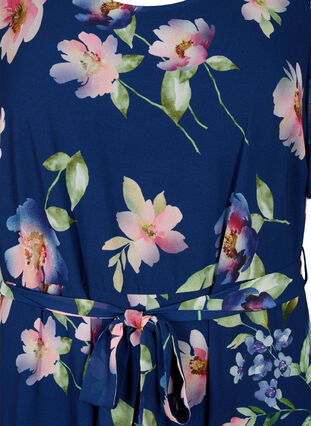 Short sleeve midi dress with floral print, Blueprint Flower AOP, Packshot image number 2