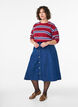 A-line denim skirt with button fastening, Blue, Model image number 0