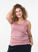 Tank top with lace trim and eyelet embroidery, Rose, Model image number 0