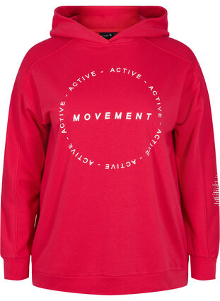 Sweatshirt with hood and text print, Barberry, Packshot image number 0