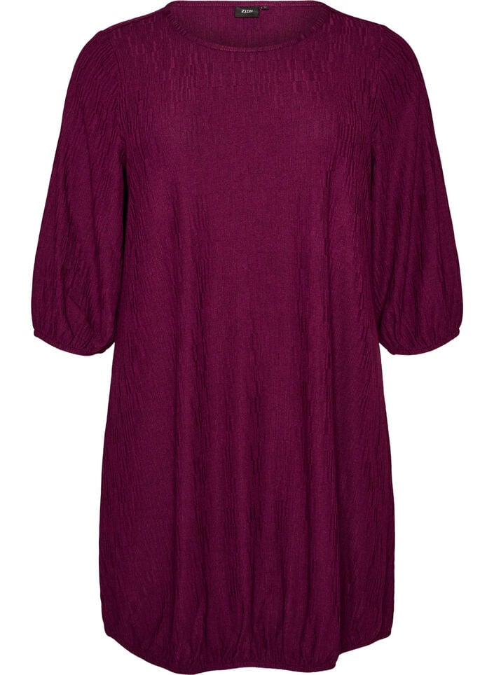 Dress with a balloon shape and structure, Red, Packshot image number 0