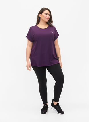 Short-sleeved workout t-shirt, Purple Pennant, Model image number 2