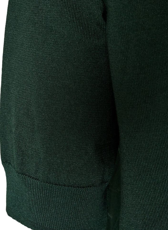 Fine-knit blouse with short sleeves, Green, Packshot image number 3