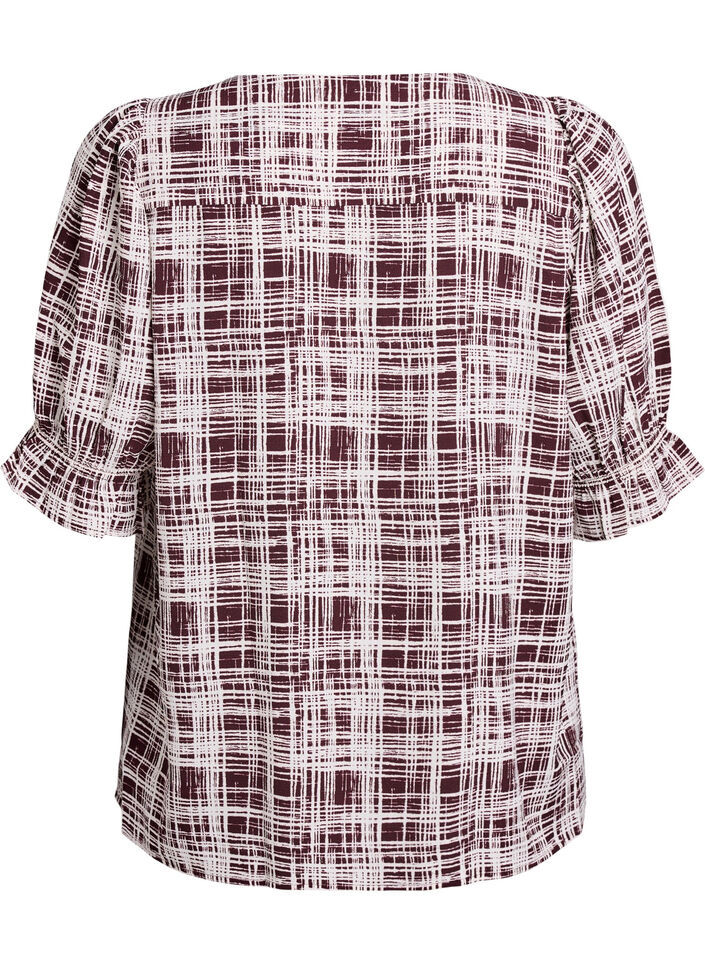 Shirt blouse with 1/2 sleeves, Dark Bordeaux, Packshot image number 1