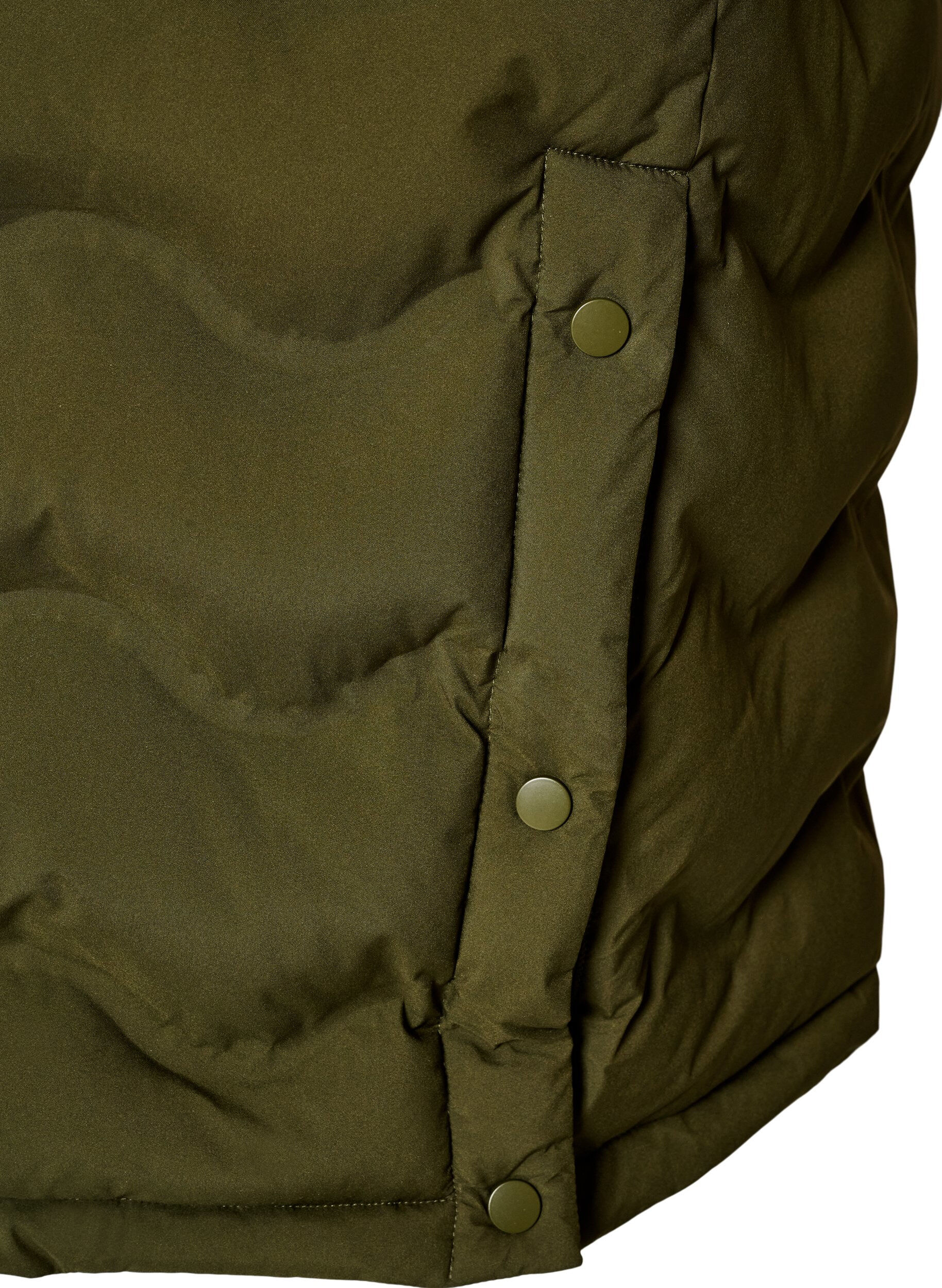 ZizzifashionLong hooded puffer jacket with a wave pattern, Green, Packshot image number 4