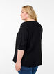Viscose shirt blouse with 3/4 sleeves, Black, Model image number 1