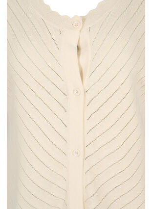 Knit cardigan with short sleeves, Warm Off-white, Packshot image number 2