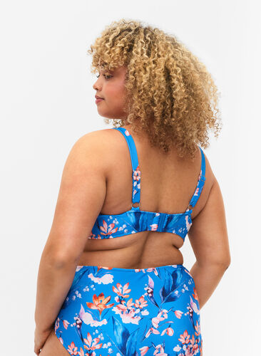 Printed bikini top, Bright Blue Print, Model image number 1