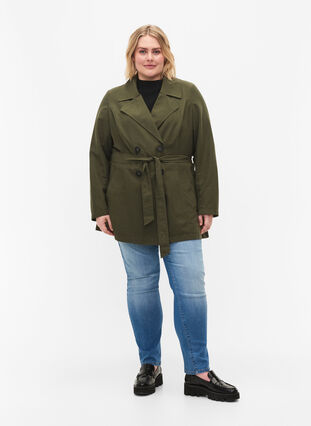 Trench coat with belt and pockets, Grape Leaf, Model image number 2