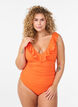 Swimsuit with ruffles and removable inserts, Orange, Model image number 0