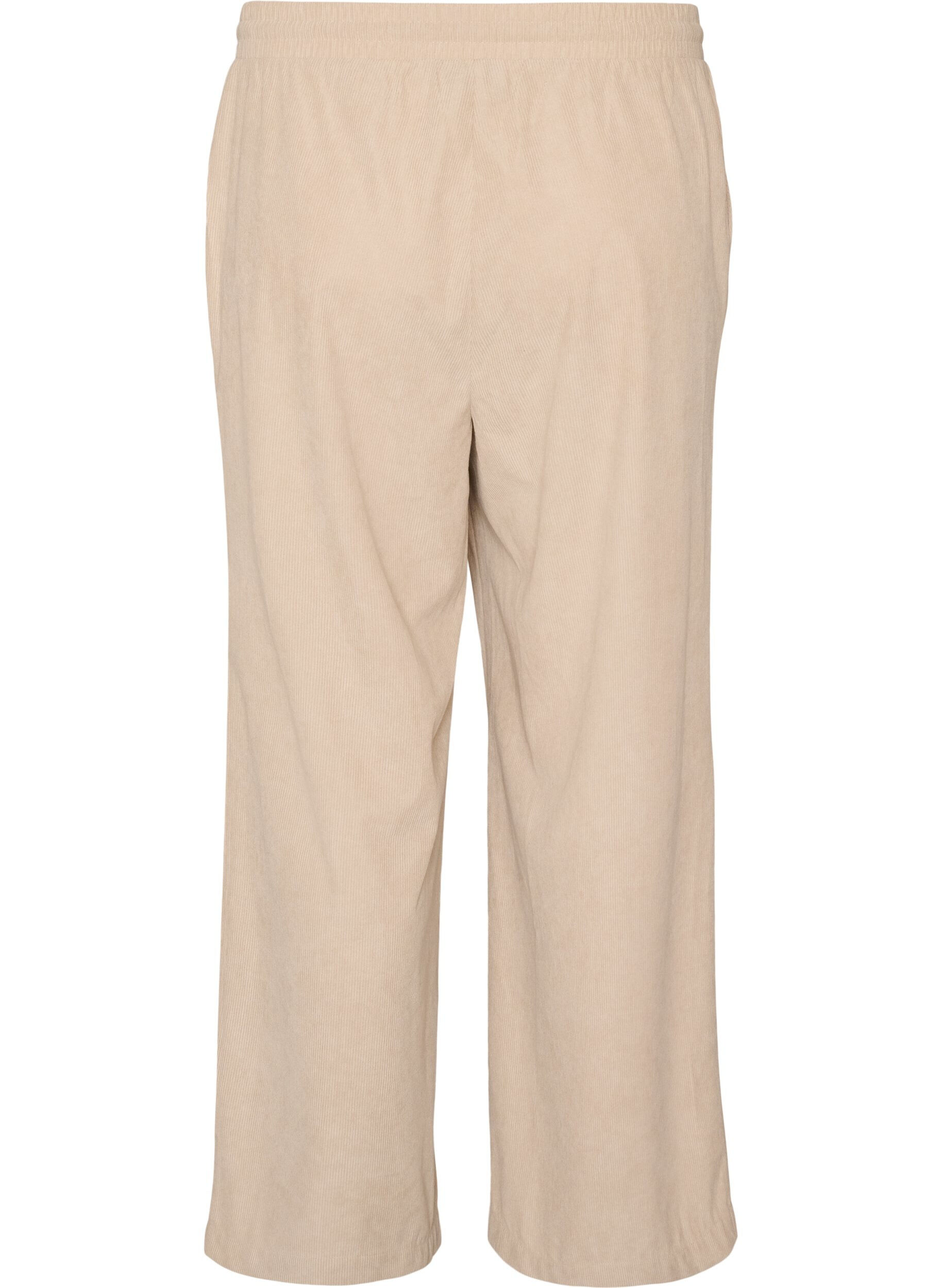 ZizzifashionCorduroy trousers with wide legs and a high waist, Beige, Packshot image number 1
