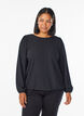 Blouse with silver glitter, Black, Model image number 0