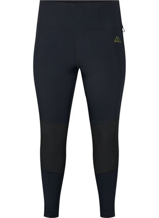 Stretchy and durable exercise leggings with pockets, Black, Packshot image number 0