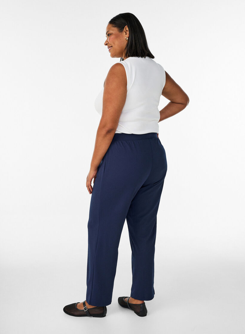 Trousers with straight fit, Blue, Model image number 2