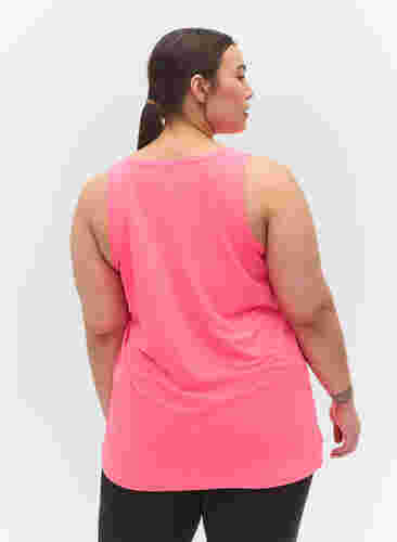 Sports top with V-neck, Neon pink, Model image number 1