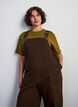 Dungarees with balloon effect and adjustable straps, Brown, Model image number 2