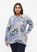 Floral blouse with long sleeves, Light Blue, Model image number 0
