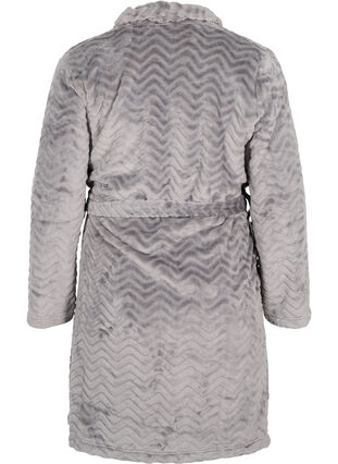 Short patterned dressing gown with pockets, Dark Grey, Packshot image number 1