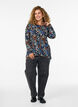 Patterned blouse with long sleeves, Blue, Model image number 1