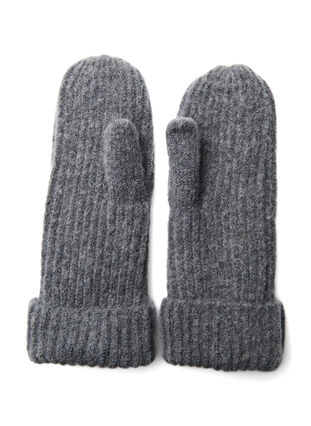 Knitted mittens, Grey, Packshot image number 1