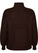 Knitted sweater with high neck and zipper, Brown, Packshot image number 1