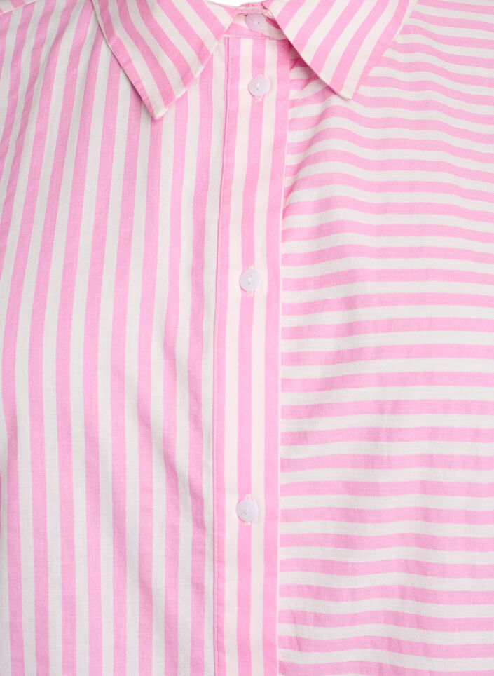 Striped tunic with 3/4 sleeves and an A-line shape, Pink, Packshot image number 2