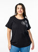 T-shirt with decorative details, Black, Model image number 0