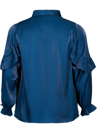 Viscose shirt with ruffles, Titan, Packshot image number 1
