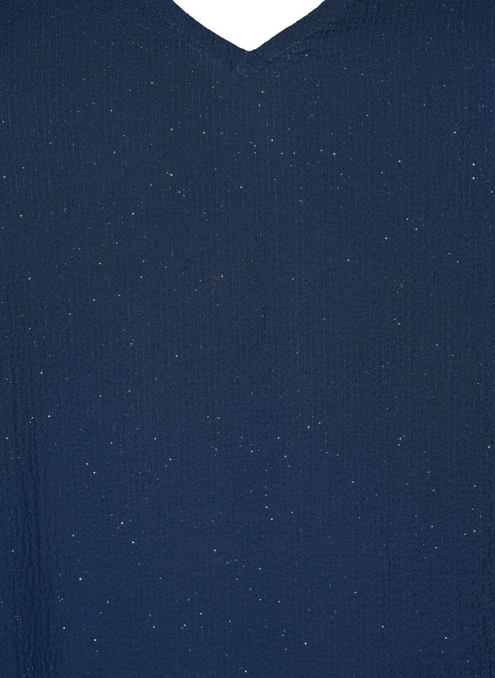 FLASH - Long sleeve dress with glitter, Navy w. Gold , Packshot image number 2