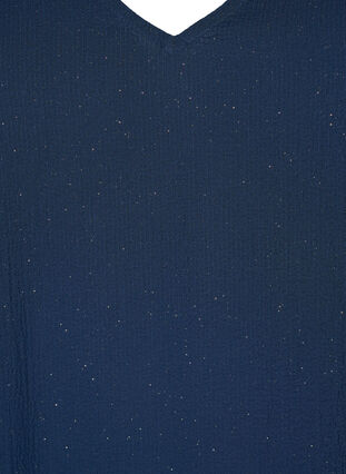 FLASH - Long sleeve dress with glitter, Navy w. Gold , Packshot image number 2