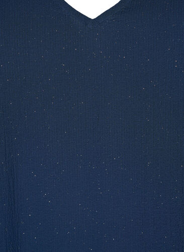 FLASH - Long sleeve dress with glitter, Navy w. Gold , Packshot image number 2