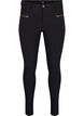 Close-fitting trousers with zipper details, Black, Packshot image number 0