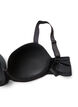 Moulded bra in microfiber with satin detail, Black, Packshot image number 3
