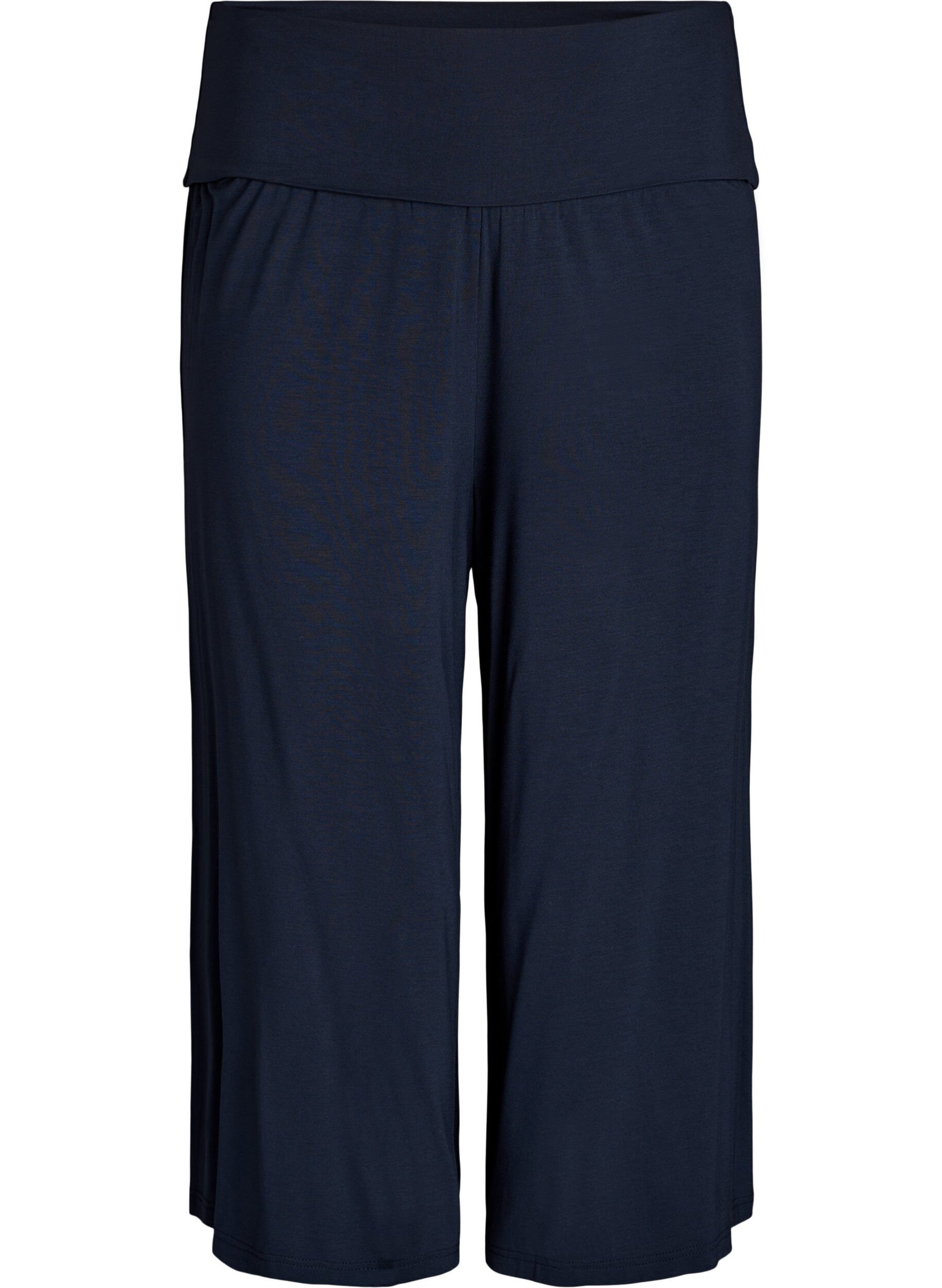 Zizzifashion Jersey culotte trousers with high waist, Blue, Packshot image number 0