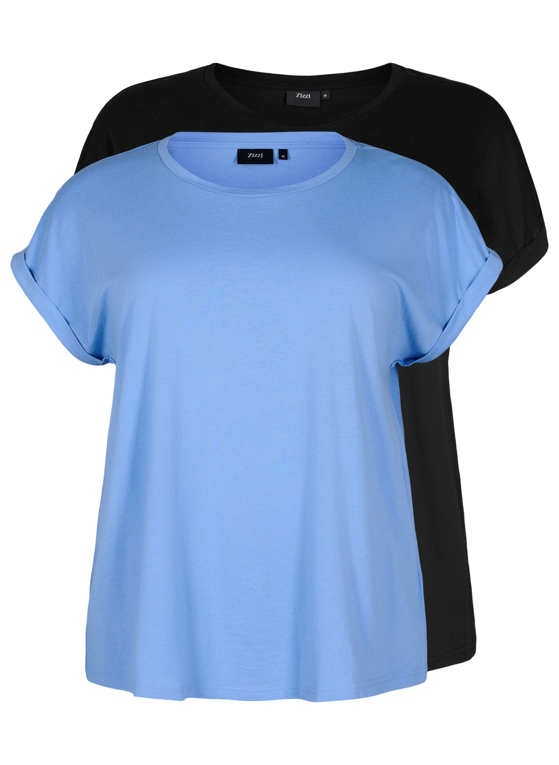 ZizzifashionTwo-pack short sleeve t-shirts, Light Blue, Packshot image number 0