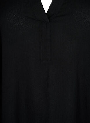 Viscose tunic with v-neckline, Black , Packshot image number 2