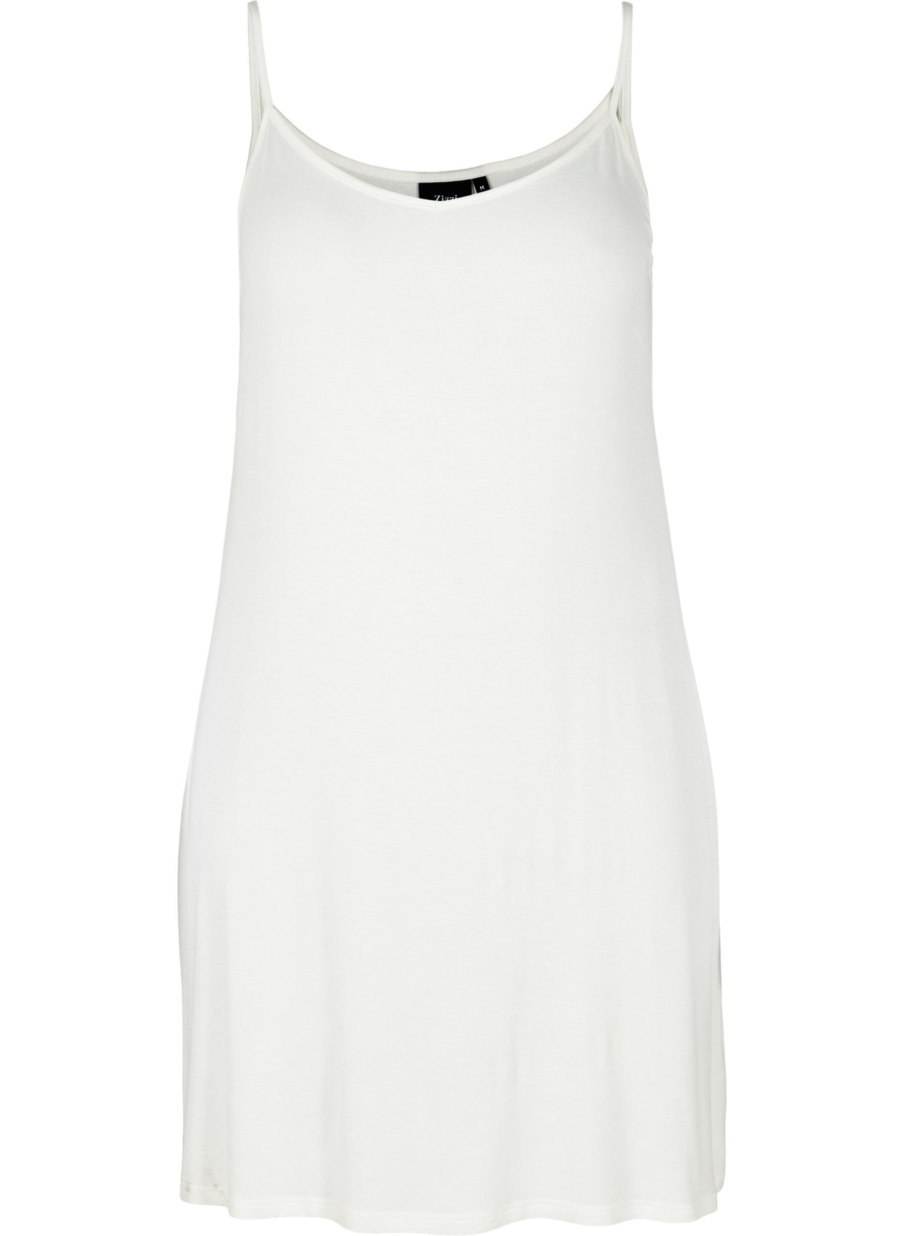 Zizzifashion Plain-coloured slip dress in viscose, White, Packshot image number 0