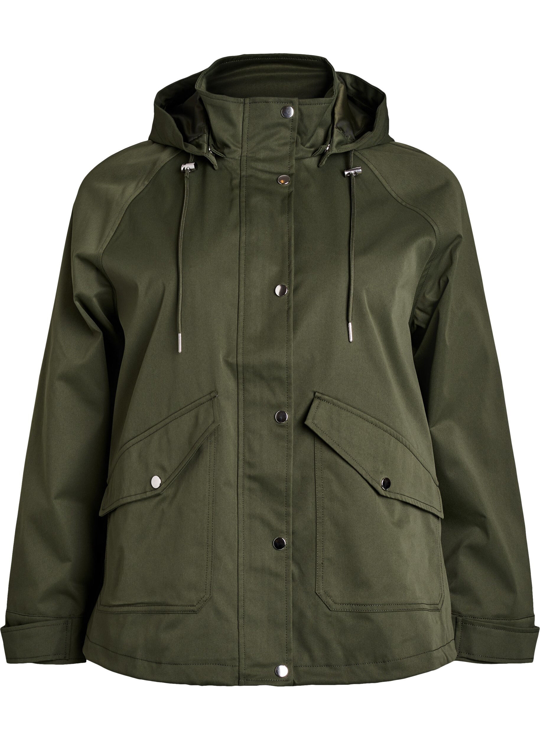 Zizzifashion Short spring jacket with a detachable hood, Green, Packshot image number 0