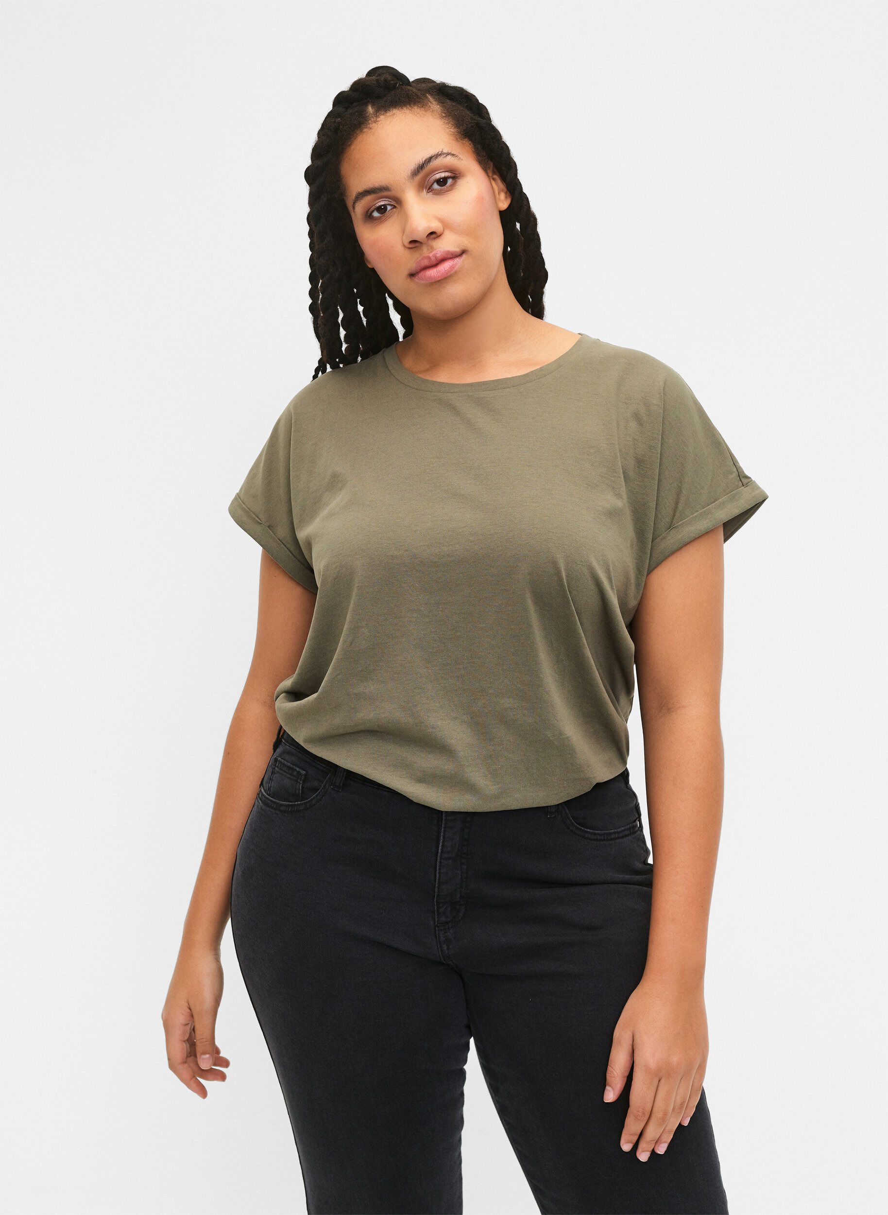 Zizzifashion2-pack short-sleeved t-shirts, Green, Model image number 0